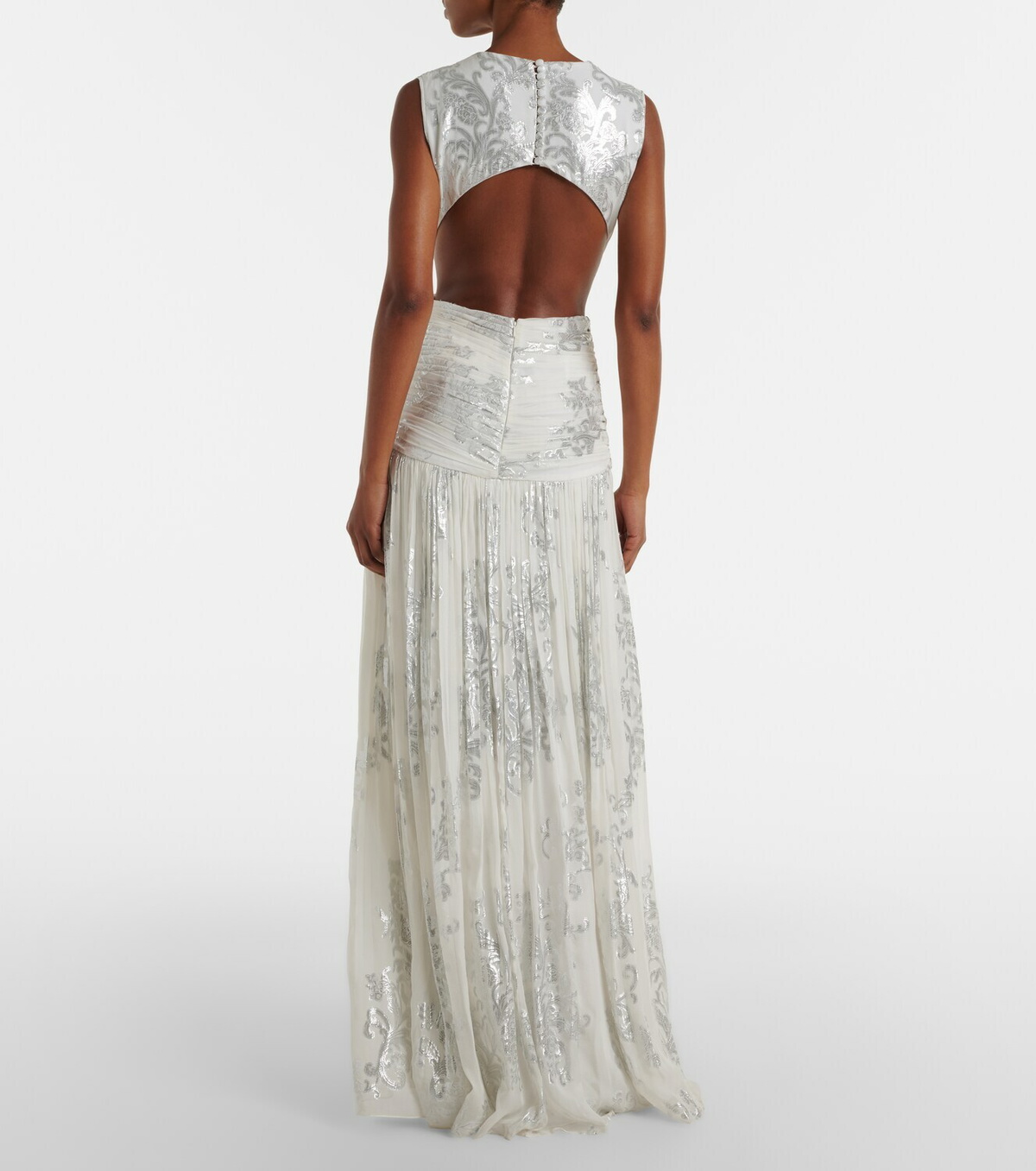 Costarellos Amalia floral silk georgette gown