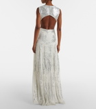 Costarellos Amalia floral silk georgette gown