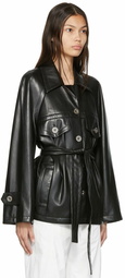 LOW CLASSIC Black Grained Faux-Leather Jacket