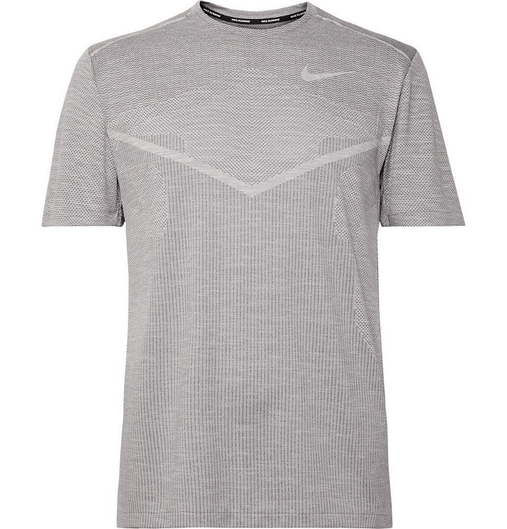 Photo: Nike Running - Ultra Slim-Fit TechKnit Running T-Shirt - Gray