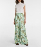 Pucci Printed silk wide-leg pants