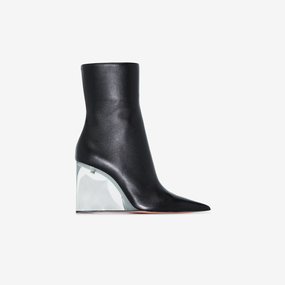 amina muaddi wedge boots