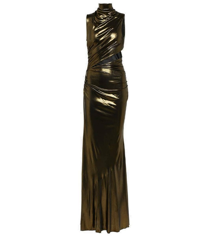 Photo: Blumarine Cutout ruched metallic gown