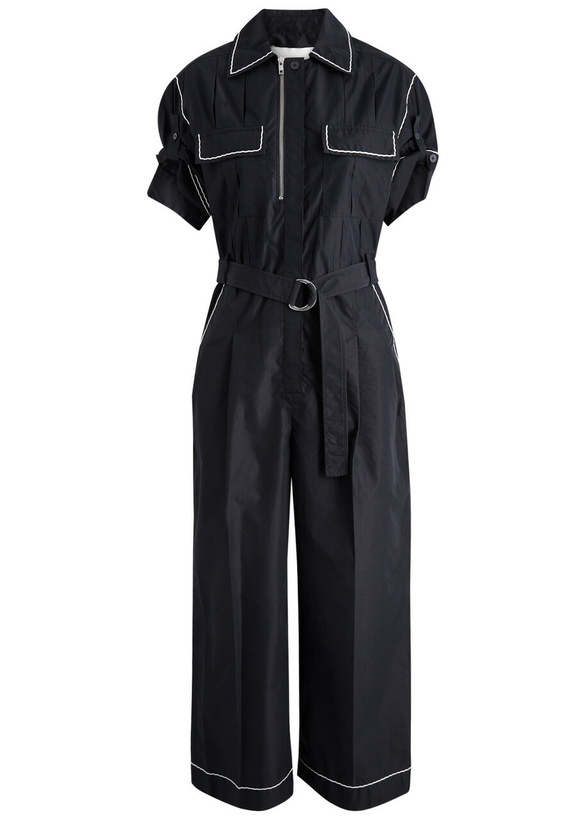 Photo: 3.1 Phillip Lim Belted Cotton-blend Jumpsuit Black