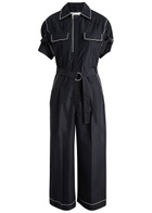 3.1 Phillip Lim Belted Cotton-blend Jumpsuit Black