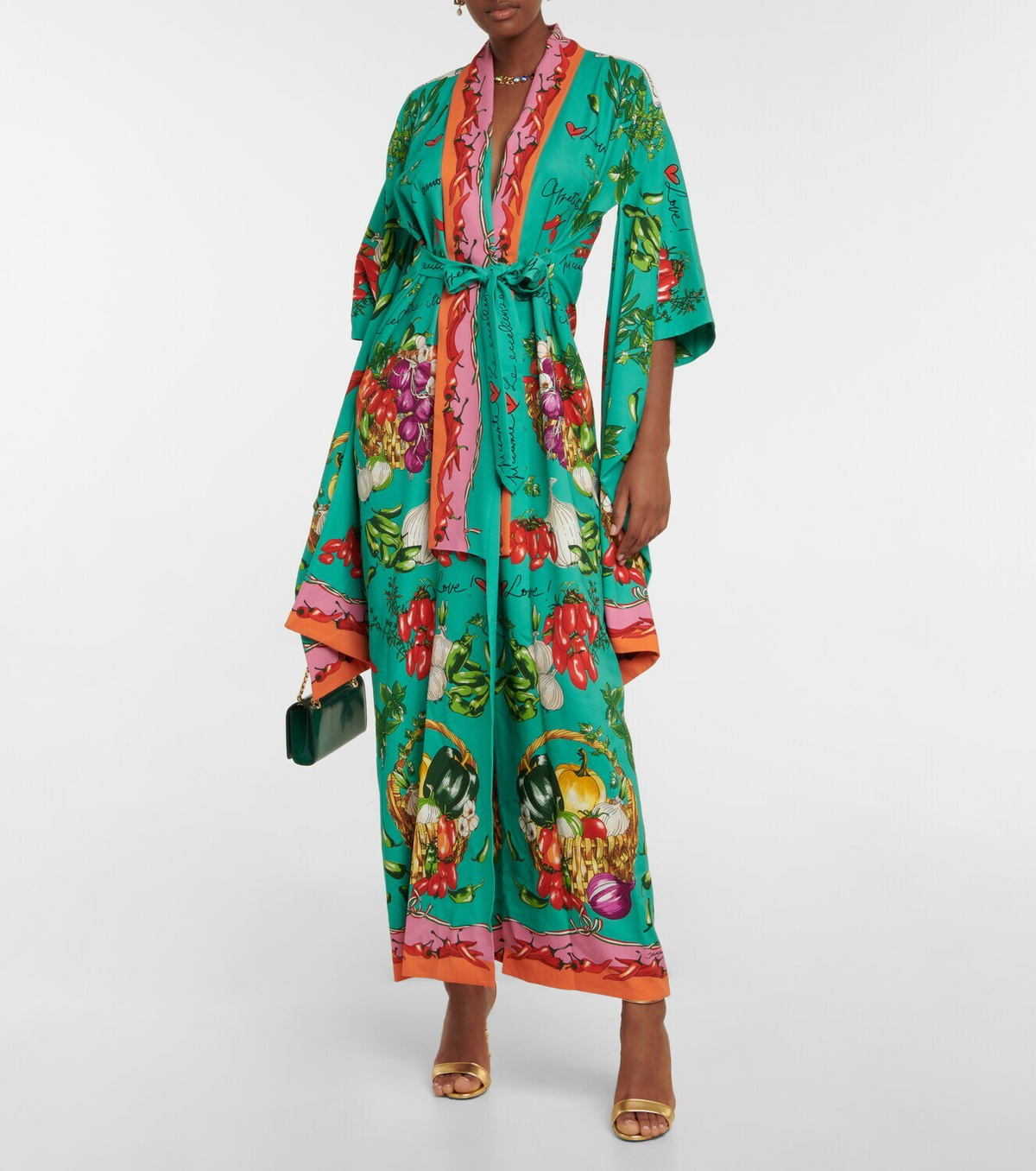 Dolce&Gabbana Printed silk charmeuse kaftan Dolce & Gabbana