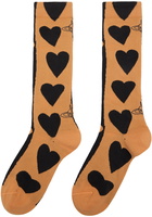 Vivienne Westwood Orange & Black Hearts Doll Socks