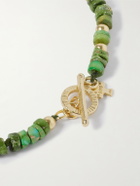 Peyote Bird - Yokai Sonoran Gold-Plated Turquoise Beaded Bracelet