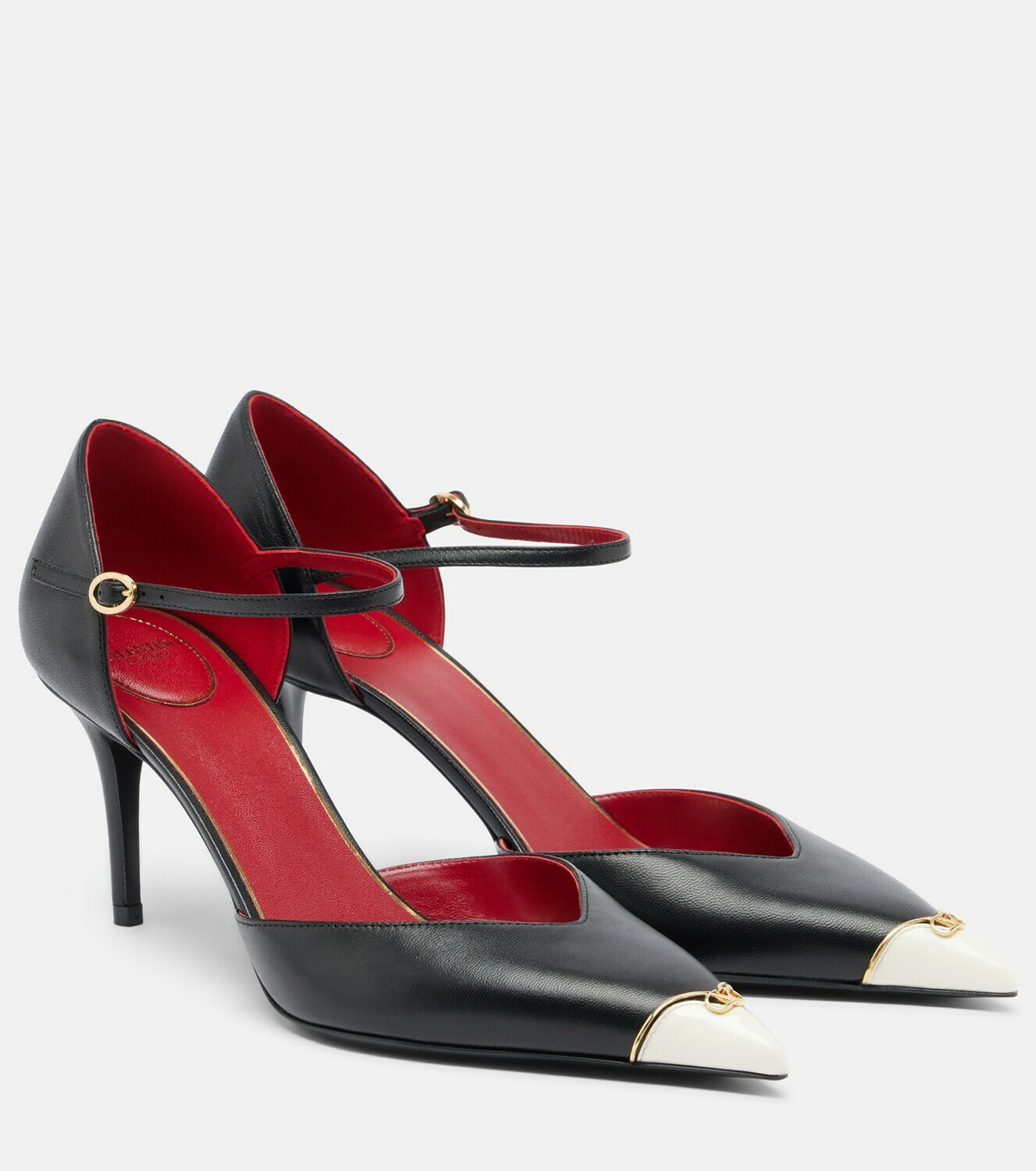Valentino Garavani D'Orsay Heartip leather pumps