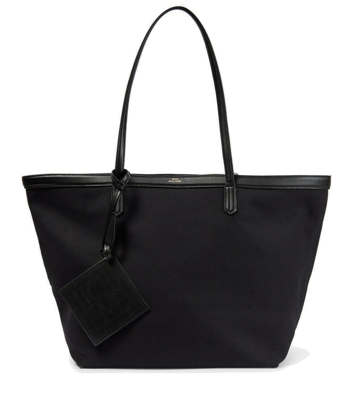 Toteme Leather-trimmed canvas tote bag Toteme