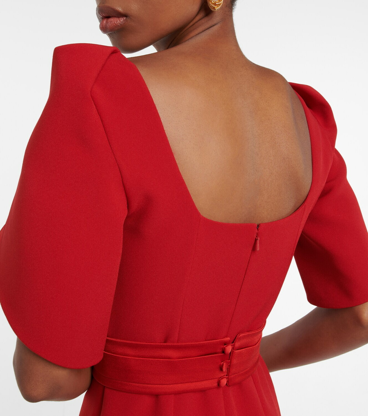 Safiyaa Belted crêpe maxi dress