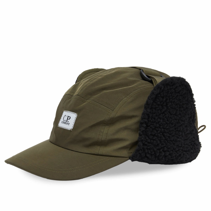 Photo: C.P. Company Men's Chrome-R Earflap Cap in Ivy Green 