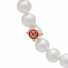 Casablanca Women's Logo Pearl Necklace in Gold/Pearl 