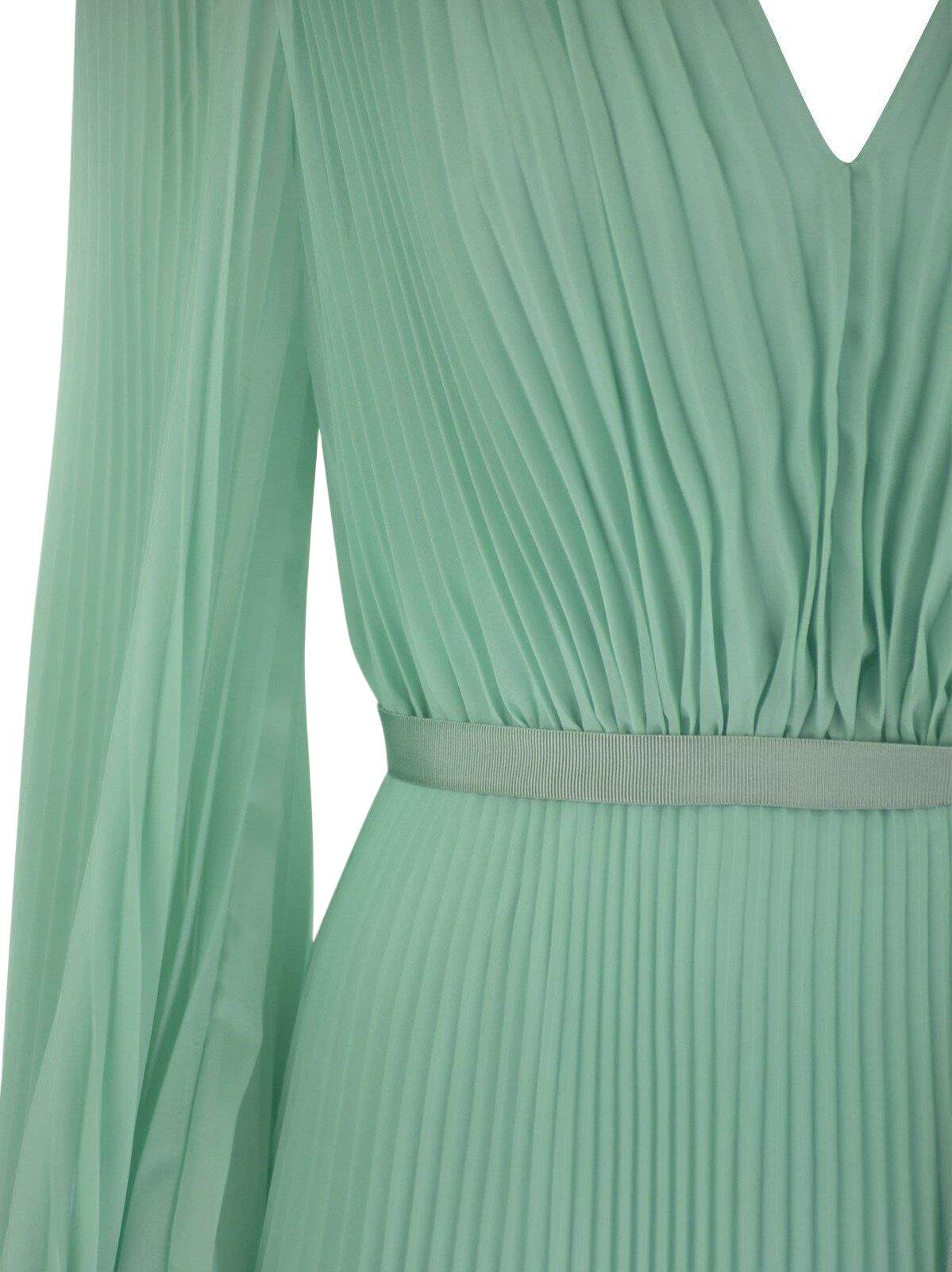 Max Mara Pianoforte V-neck Pleated Mini Dress Max Mara