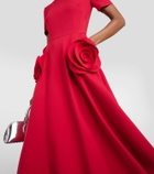 Valentino Crêpe Couture floral-appliqué midi dress