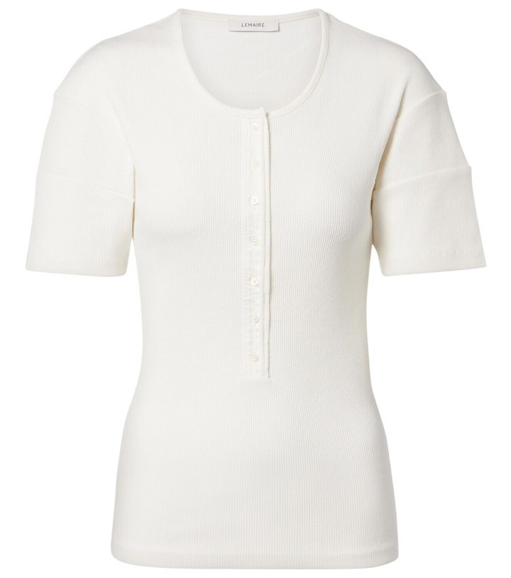 Photo: Lemaire Cotton and linen jersey Henley shirt