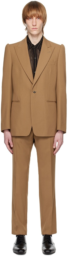Photo: Dries Van Noten Brown Peaked Lapel Suit
