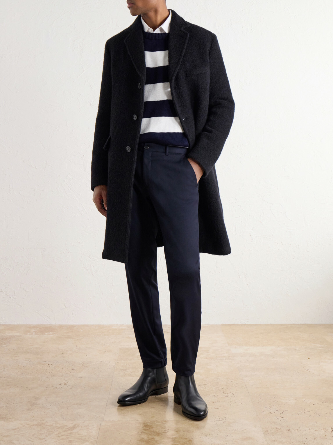 Slowear - Montedoro Alpaca-Blend Bouclé Coat - Black