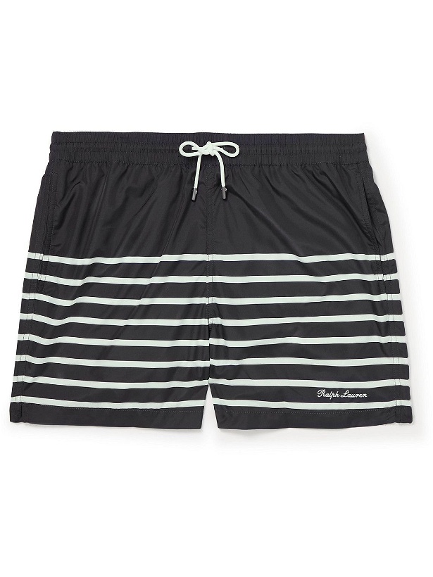 Photo: Ralph Lauren Purple label - Amalfi Short-Length Striped Swim Shorts - Blue