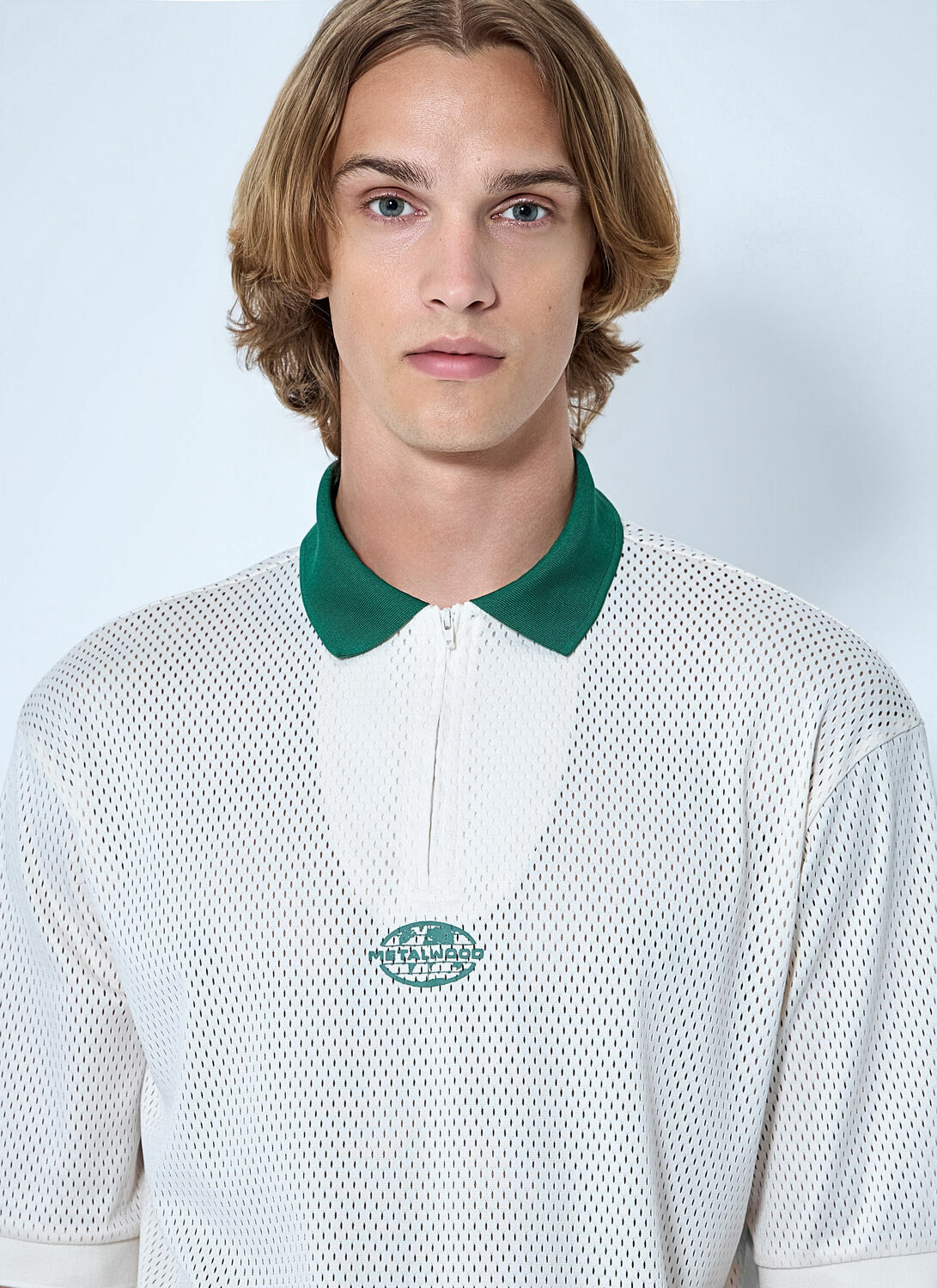 Metalwood Quarter Zip Jersey Polo Shirt