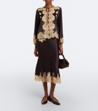 Dôen Lucine lace-trimmed silk satin blouse