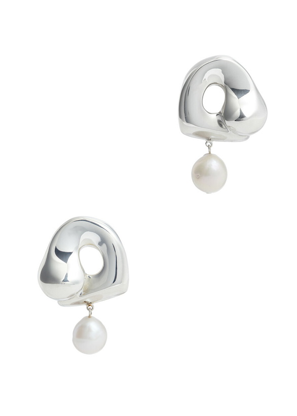 Photo: Agmes X Simone Bodmer-Turner Sandra Large Sterling Silver Drop Earrings - One Size