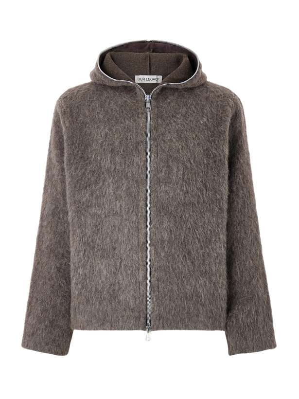 Photo: Our Legacy - Brushed-Knit Zip-Up Hoodie - Brown