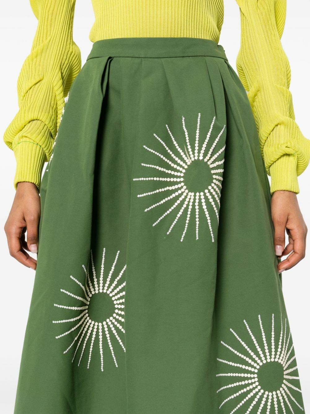スカート DRIES VAN NOTEN EMBROIDERED COTTON MIDI SKIRT DRIES VAN NOTEN - Embroidered Cotton Midi Skirt Dries Van Noten