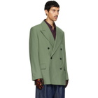 Dries Van Noten Green Oversized Wool Blazer