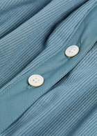 Veronica Beard Coralee Ribbed Stretch-cotton top Blue