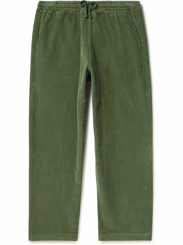 Photo: Universal Works - Straight-Leg Wool-Corduroy Drawstring Trousers - Green