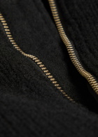 Vowels Fine-knit Wool Bomber Jacket Black
