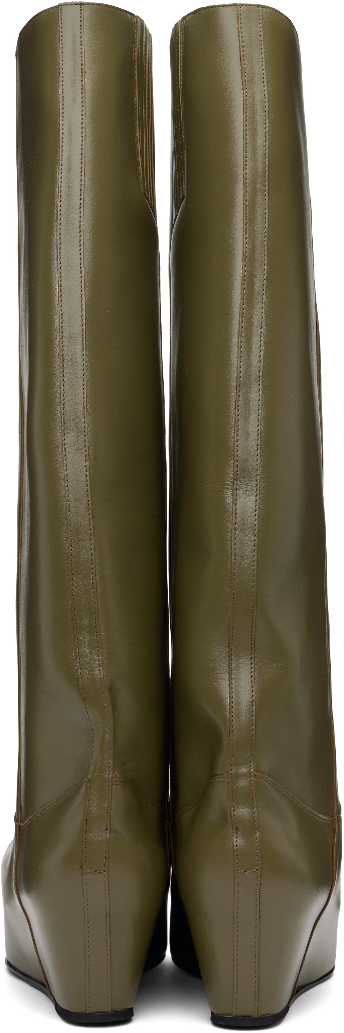 LAURA ANDRASCHKO Khaki Riding Buckle Tall Boots