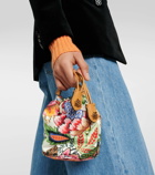 Etro Mini leather-trimmed printed clutch