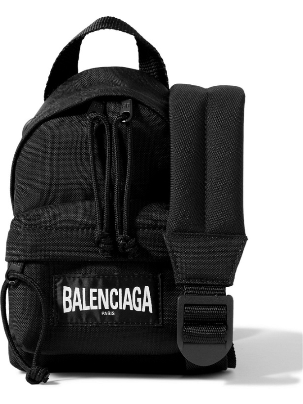Photo: BALENCIAGA - Logo-Appliquéd Recycled Nylon Messenger Bag - Black