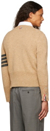 Thom Browne Beige 4-Bar Shetland Crewneck Sweater
