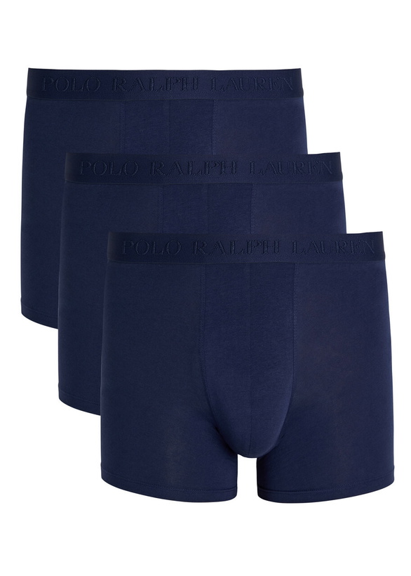Photo: Polo Ralph Lauren Stretch-cotton Trunks set of Three Navy