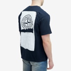 Stone Island Men's Scratched Print T-Shirt in Navy