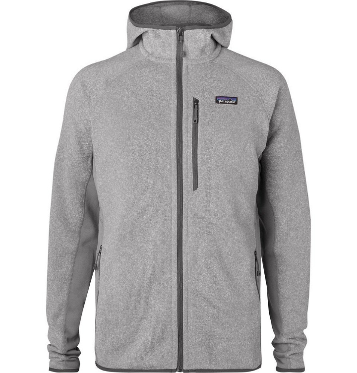 Photo: Patagonia - Performance Better Sweater Jersey-Panelled Fleece-Back Textured-Knit Zip-Up Hoodie - Gray