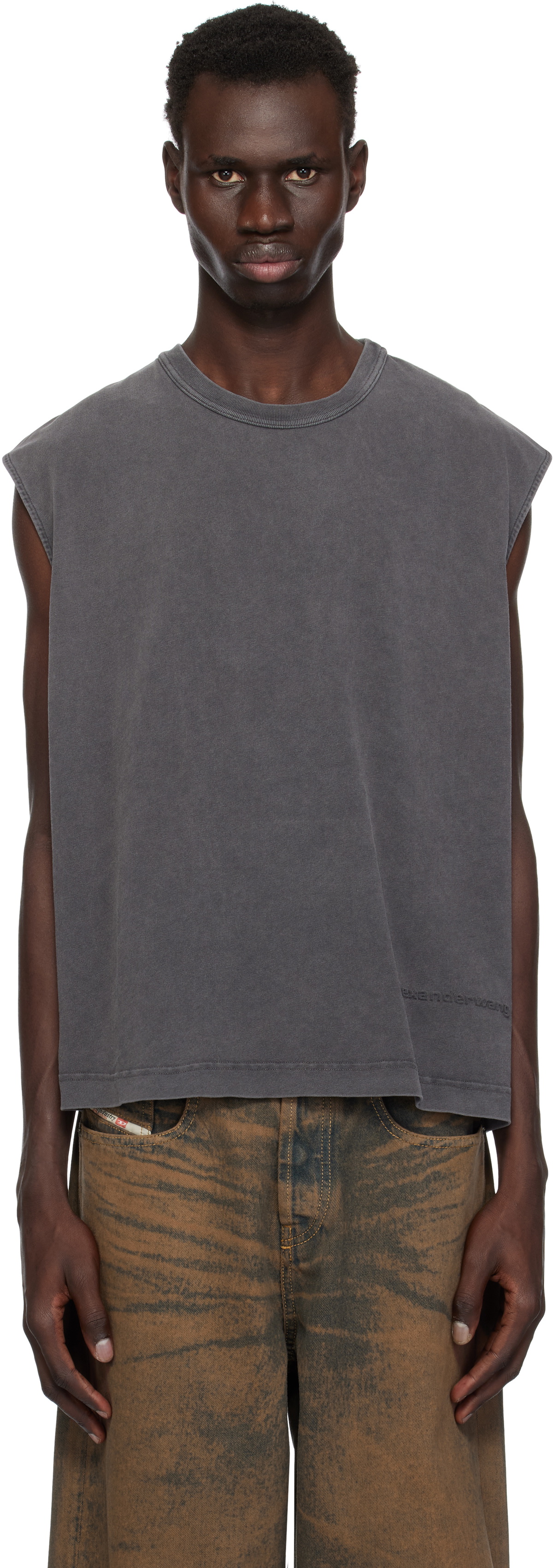 【ALEXANDER WANG】DISTRESSED MUSCLE TEE S ALEXANDER WANG】DISTRESSED MUSCLE TEE S