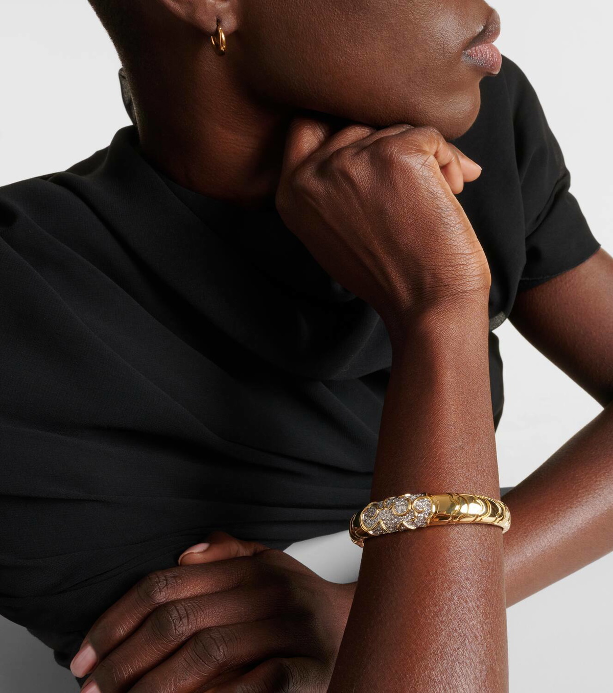 Marina B Onda 18kt gold bangle with diamonds