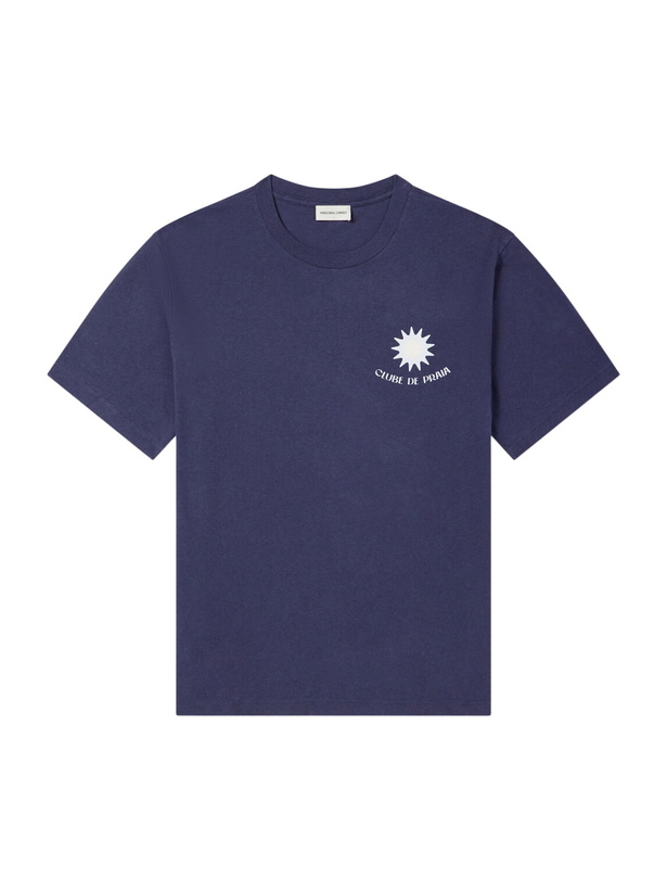 Photo: Frescobol Carioca - Dinis Clube de Praia Printed Cotton and Linen-Blend Jersey T-Shirt - Blue