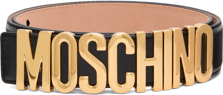 Photo: Moschino Black Logo Hardware Belt
