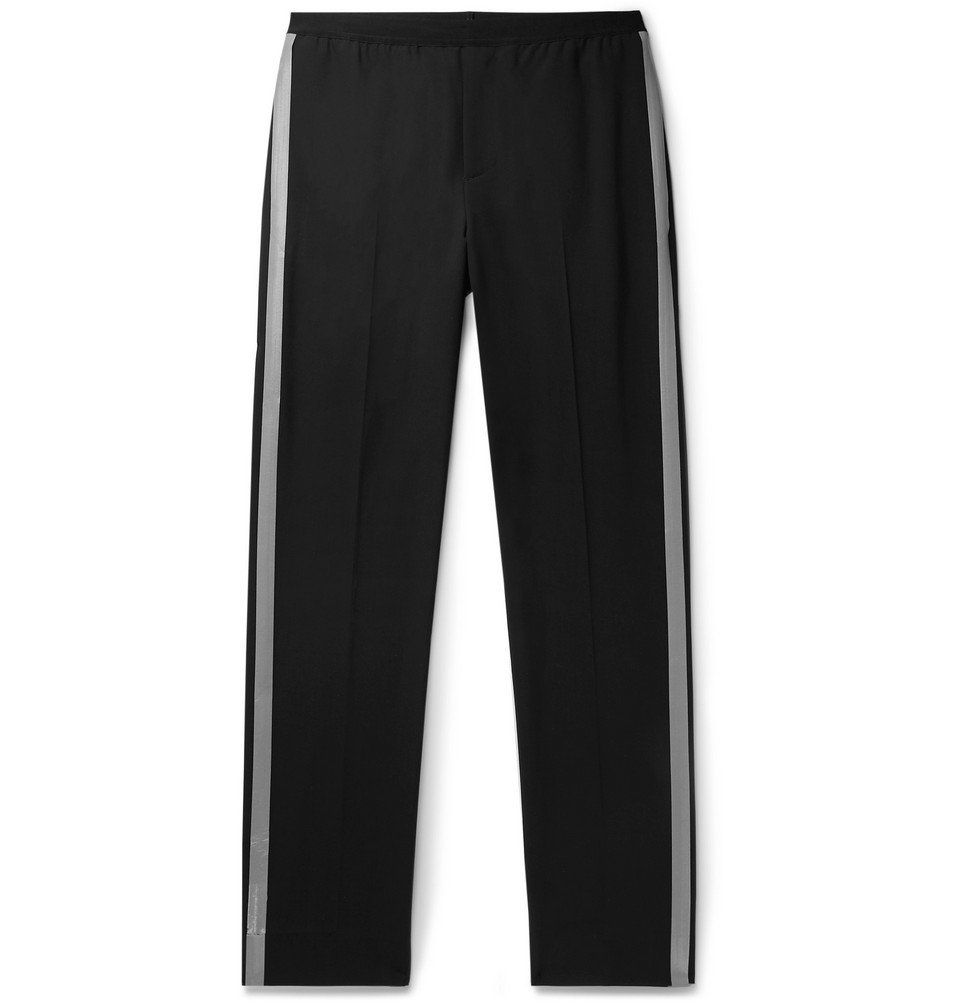 Helmut Lang - Reflective-Trimmed Stretch-Wool Trousers - Men - Black