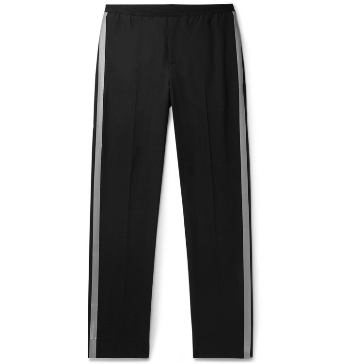 Photo: Helmut Lang - Reflective-Trimmed Stretch-Wool Trousers - Men - Black