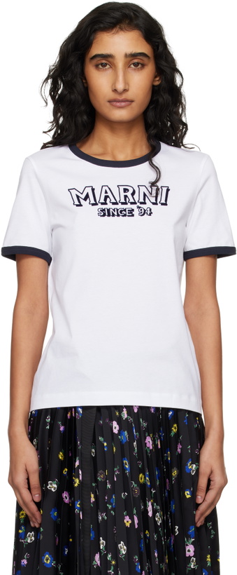 Photo: Marni White Flock Print Jersey T-shirt