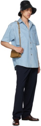 Nanushka Blue Denim Avery Short Sleeve Shirt
