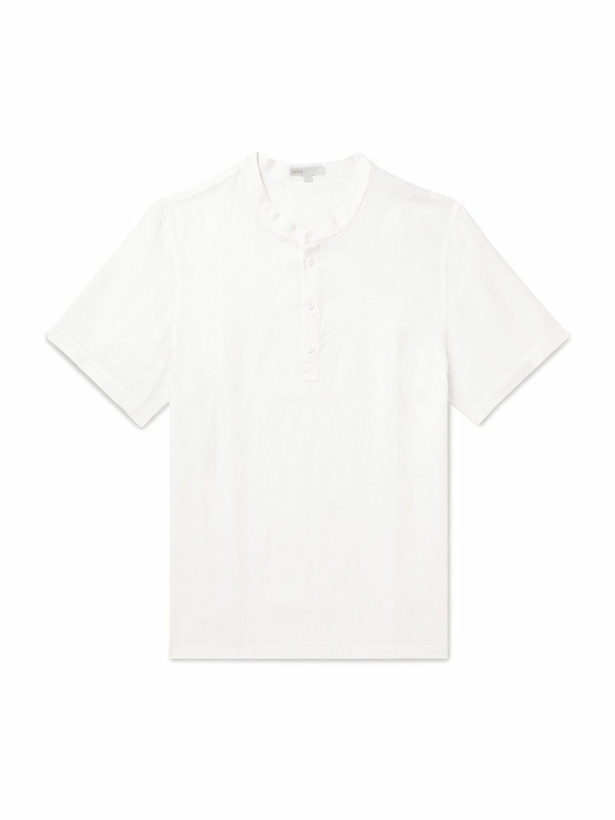 Photo: Onia - Linen and Lyocell-Blend Gauze Henley T-Shirt - White