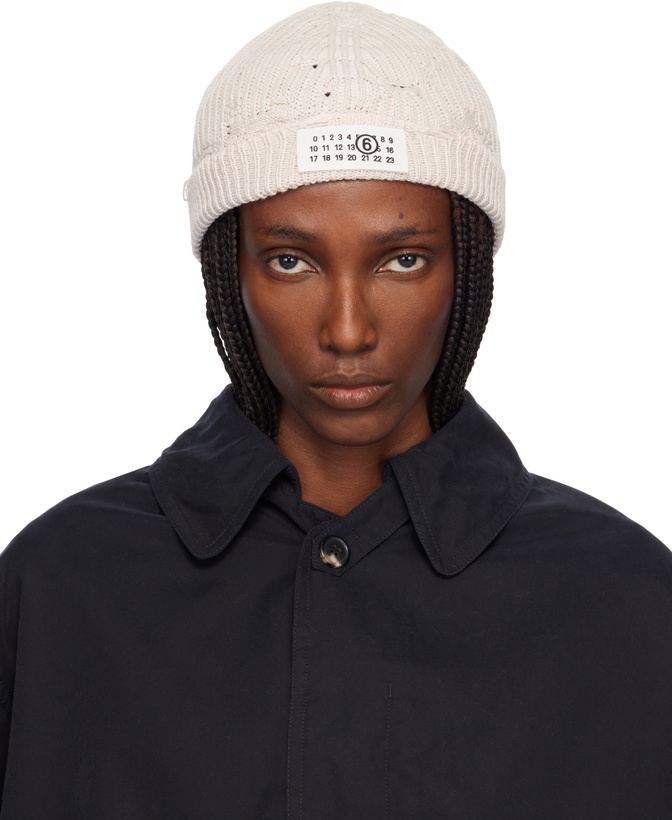 Photo: MM6 Maison Margiela Pink & Gray Amended Optical Ribs Beanie