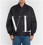 Valentino - Oversized Logo-Print Shell Bomber Jacket - Men - Navy